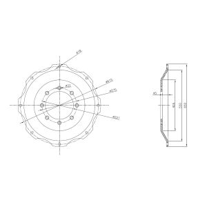 MIOLO BACIA 615MM - 08 FUROS 221X275 8 PRES