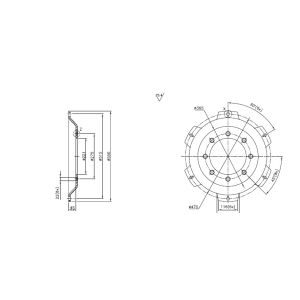 MIOLO/BACIA 550MM 08 FUROS X 06 PRESILHAS 