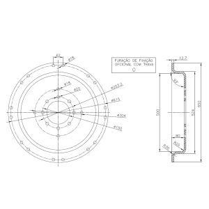 MIOLO/BACIA 650MM 08 FUROS X 08 PRESILHAS DUPLAS 