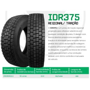 PNEU 295/80R22.5 IDR375 152/149M 18PR BORRACHUDO