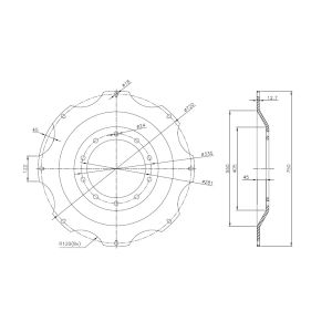MIOLO/BACIA 750MM - 10 FUROS X 08 PRESILHAS
