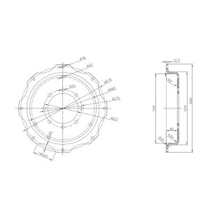 MIOLO/BACIA 645MM 08 FUROS 8 PRESILHAS DUPLAS BRANCO